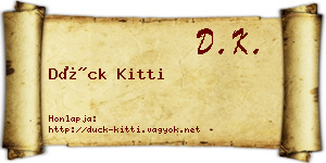 Dück Kitti névjegykártya